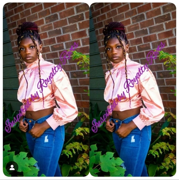 Pink Satin Backless Long Sleeve Top - Picture 3 of 3